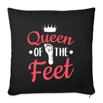 Queen Of The Feet Podiatrist - Sofa pillowcase 17,3'' x 17,3'' (45 x 45 cm) - black - Front