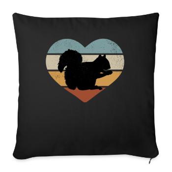 Squirrel lover, cute - Sofa pillowcase 17,3'' x 17,3'' (45 x 45 cm) - black - Front