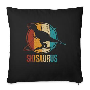 Skisaurus Fun Skiing Dino Ski Dinosaurs - Sofa pillowcase 17,3'' x 17,3'' (45 x 45 cm) - black - Front