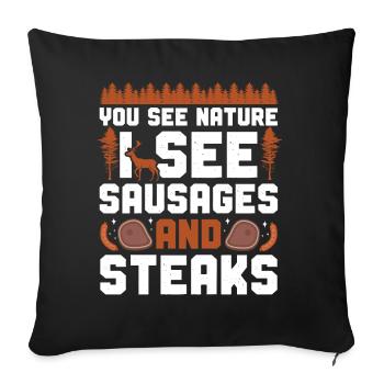 Buck Deer Hunting Hunter Bbq - Housse de coussin décorative 45 x 45 cm - noir - Devant