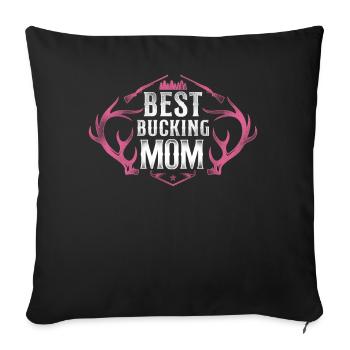 Buck Deer Hunting Hunter Mother - Sofa pillowcase 17,3'' x 17,3'' (45 x 45 cm) - black - Front