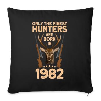 Jäger 40. Geburtstag Hirsch Jagen Geschenk - Sofakissenbezug 45 x 45 cm - Schwarz - Vorne