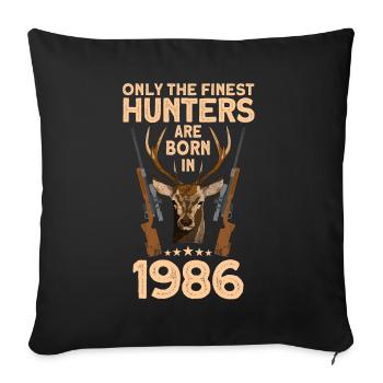 Jäger 36. Geburtstag Hirsch Jagen Geschenk - Sofakissenbezug 45 x 45 cm - Schwarz - Vorne