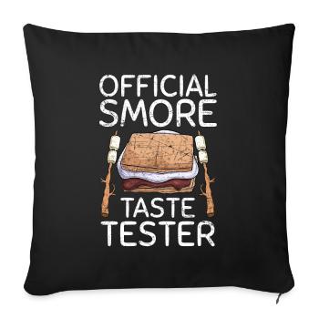 Testeur officiel de boutons Smore - Housse de coussin décorative 45 x 45 cm - noir - Devant