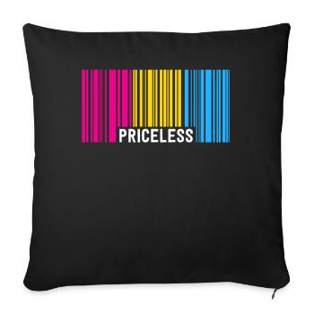 Priceless Pansexual Pride Barcode Subtle Pan - Sofa pillowcase 17,3'' x 17,3'' (45 x 45 cm) - black - Front