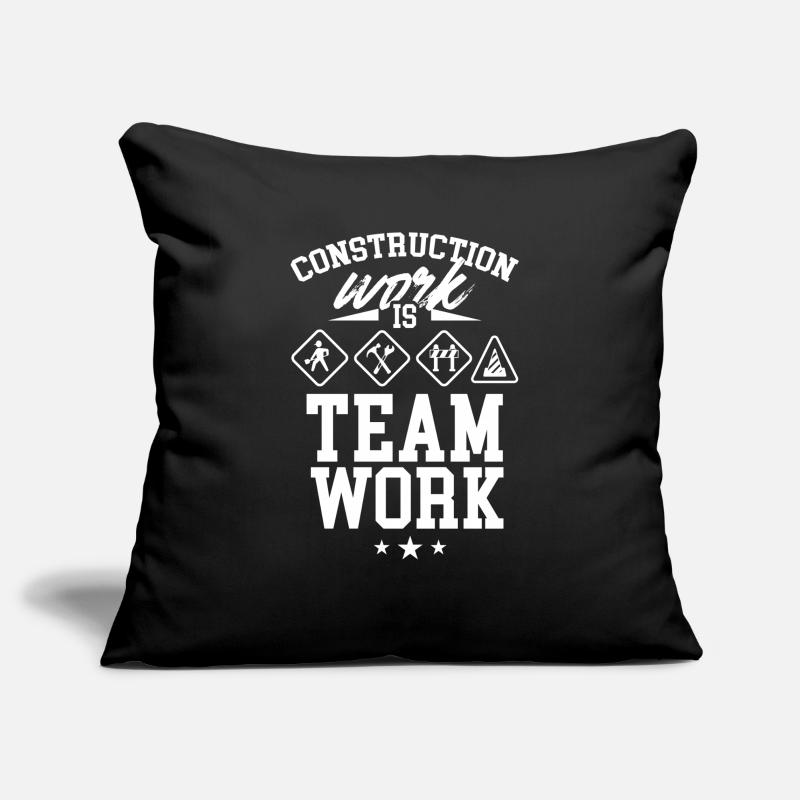 Construction work is teamwork Construction site Construction Teamwork Sofa pillowcase 17,3'' x 17,3'' (45 x 45 cm)