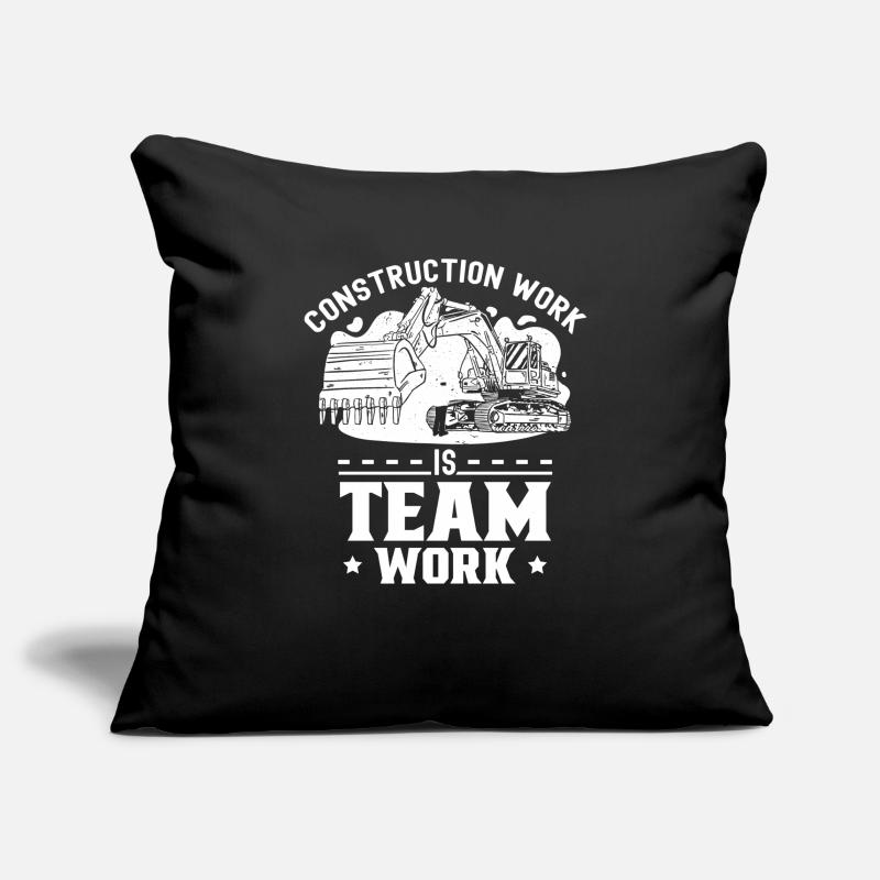 Construction work is teamwork Construction site Teamwork Construction Sofa pillowcase 17,3'' x 17,3'' (45 x 45 cm)
