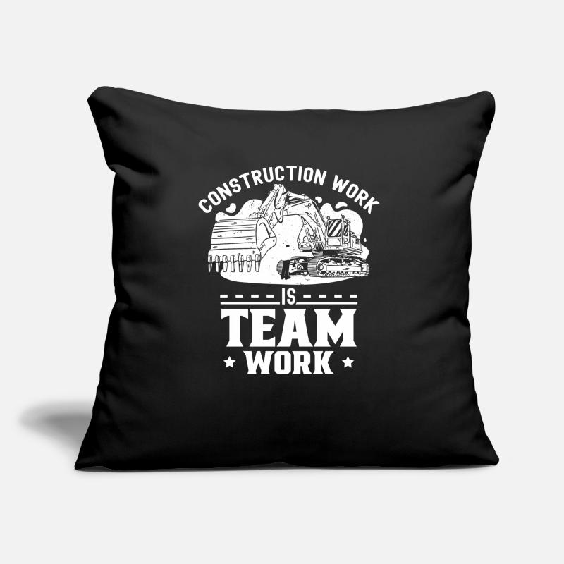 Construction work is teamwork Construction site Teamwork Construction Sofa pillowcase 17,3'' x 17,3'' (45 x 45 cm)