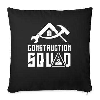 Construction team Teamwork Construction Team Construction site Construction workers - Sofa pillowcase 17,3'' x 17,3'' (45 x 45 cm) - black - Front