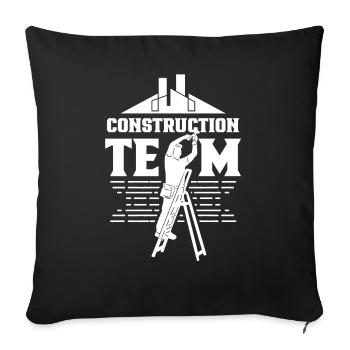 Construction Team Teamwork Construction site Construction workers - Sofa pillowcase 17,3'' x 17,3'' (45 x 45 cm) - black - Front