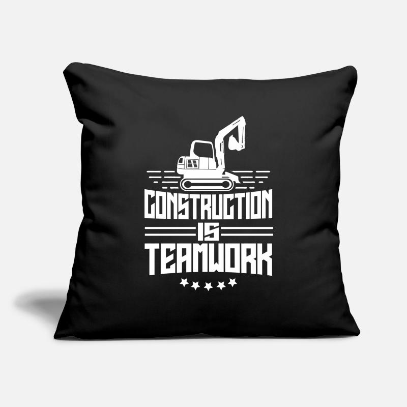 Construction work is teamwork Teamwork Construction Construction site Sofa pillowcase 17,3'' x 17,3'' (45 x 45 cm)
