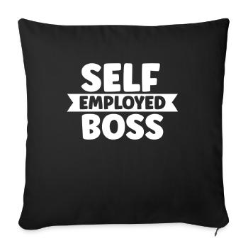 Self-employed boss Freelancer Self-employed - Sofa pillowcase 17,3'' x 17,3'' (45 x 45 cm) - black - Front