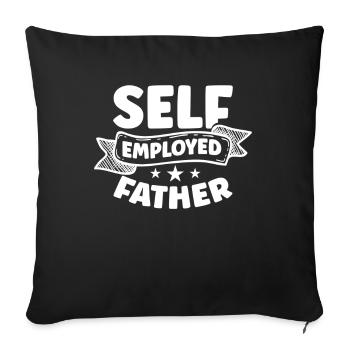 Self-employed father Freelancer Self-employed - Sofa pillowcase 17,3'' x 17,3'' (45 x 45 cm) - black - Front