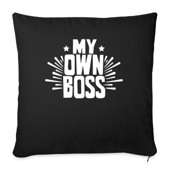 My Own Boss Freelancer Self-employed - Sofa pillowcase 17,3'' x 17,3'' (45 x 45 cm) - black - Front