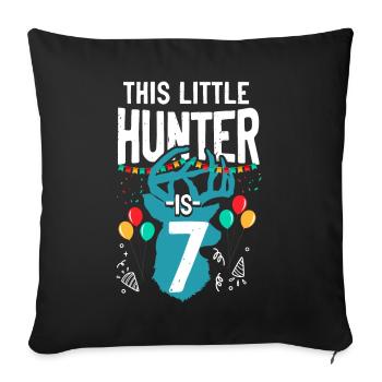 Buck Deer Chasse Hunter Kid - Housse de coussin décorative 45 x 45 cm - noir - Devant