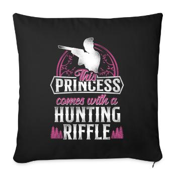 Buck Deer Hunting Hunter Girl - Sofa pillowcase 17,3'' x 17,3'' (45 x 45 cm) - black - Front