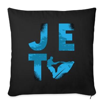 Jetski Sports Nautiques Vacances d’été Cool Cadeau - Housse de coussin décorative 45 x 45 cm - noir - Devant