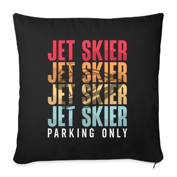 JetSki Été Sports Nautiques Vacances Cool Cadeau - Housse de coussin décorative 45 x 45 cm - noir - Devant