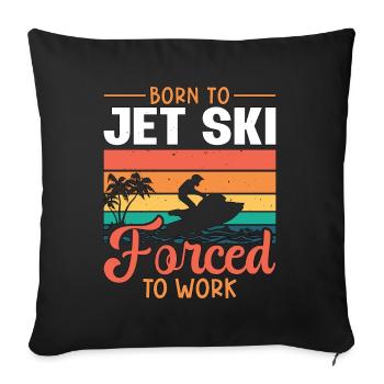 JetSki Été Cool Sports Nautiques Cadeau de Vacances - Housse de coussin décorative 45 x 45 cm - noir - Devant
