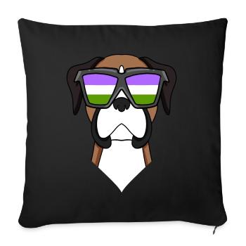 Genderqueer Lgbt Dog German Boxer - Sofa pillowcase 17,3'' x 17,3'' (45 x 45 cm) - black - Front