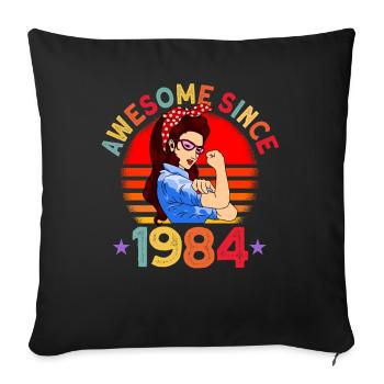Awesome since 1984 Frauen 38. Geburtstag Geschenk - Sofakissenbezug 45 x 45 cm - Schwarz - Vorne