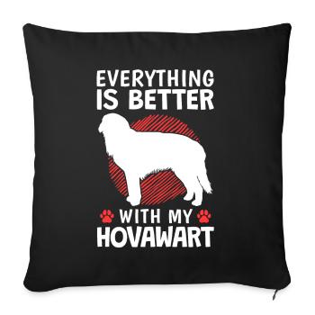 Everything better with Hovawart German farmer dog - Sofa pillowcase 17,3'' x 17,3'' (45 x 45 cm) - black - Front