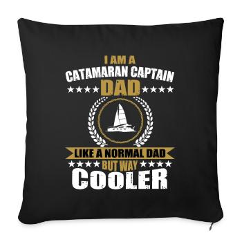 Catamaran Papa - Sofa pillowcase 17,3'' x 17,3'' (45 x 45 cm) - black - Front