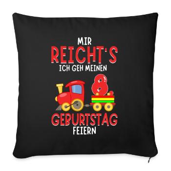 8. Geburtstag Geburtstagsgeschenk mit Eisenbahn - Sofakissenbezug 45 x 45 cm - Schwarz - Vorne