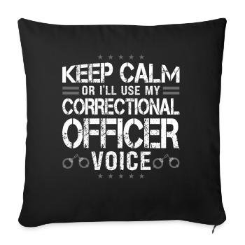 Corrections officer - Sofa pillowcase 17,3'' x 17,3'' (45 x 45 cm) - black - Front