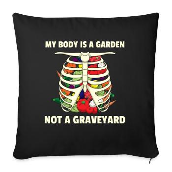 Vegan Vegetarian Vegetable Garden I Gift - Sofa pillowcase 17,3'' x 17,3'' (45 x 45 cm) - black - Front