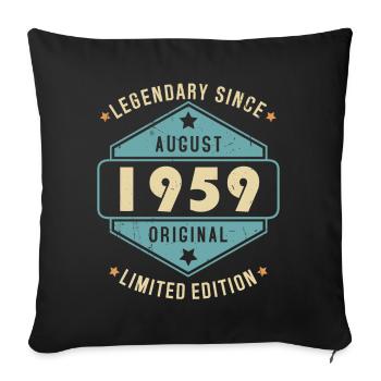 Août 1959 Vintage Retro Anniversaire - Housse de coussin décorative 45 x 45 cm - noir - Devant