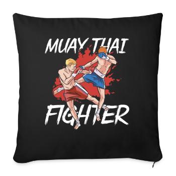Muay Thai Fighter Arts Martiaux Arts Martiaux Arts Martiaux Arts Martiaux - Housse de coussin décorative 45 x 45 cm - noir - Devant