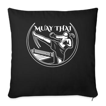 Muay Thai Arts Martiaux Arts Martiaux Combattant Combat - Housse de coussin décorative 45 x 45 cm - noir - Devant