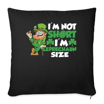 Je ne suis pas petit j’ai la taille de lutin irlandais - Housse de coussin décorative 45 x 45 cm - noir - Devant