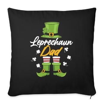 Gobelin Papa St Patrick Leprechaun Irlandais Irlandais - Housse de coussin décorative 45 x 45 cm - noir - Devant