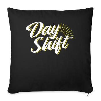 Travail posté de jour - Housse de coussin décorative 45 x 45 cm - noir - Devant