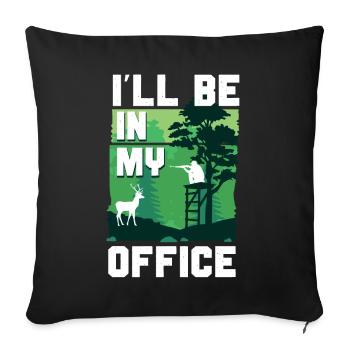 Buck Deer Hunting Hunter Vintage - Sofa pillowcase 17,3'' x 17,3'' (45 x 45 cm) - black - Front