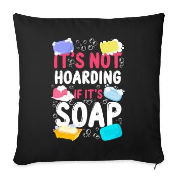 Fabrication de savon Artisanat Ce n’est pas - Housse de coussin décorative 45 x 45 cm - noir - Devant