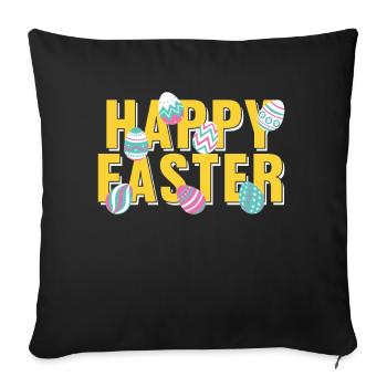 Joyeux lapin de Pâques Easter Easter Egg Dictons - Housse de coussin décorative 45 x 45 cm - noir - Devant