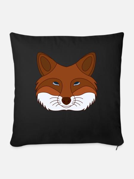 Waldtier wildes Tier Motiv mit Fuchs Design - Sofakissenbezug 45 x 45 cm - Schwarz