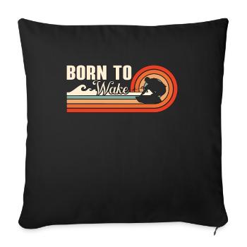 Wakeboard Wakeboarder Wakeboarding Cadeau - Housse de coussin décorative 45 x 45 cm - noir - Devant