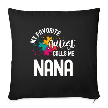 Autisme autiste Journée de sensibilisation à l’autisme L’enfant Asperger - Housse de coussin décorative 45 x 45 cm - noir - Devant