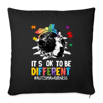 Autism Gift Autistic Asperger ADHD Autism - Sofa pillowcase 17,3'' x 17,3'' (45 x 45 cm) - black - Front