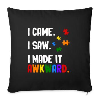 Autism - Sofa pillowcase 17,3'' x 17,3'' (45 x 45 cm) - black - Front