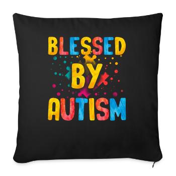 Tshirt autistique Autimus Cadeau Asperger Enfants - Housse de coussin décorative 45 x 45 cm - noir - Devant