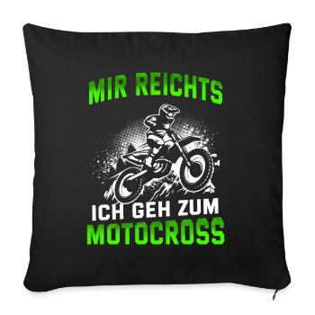 Motocross Tshirt Für Herren Damen Enduro Supermoto - Sofakissenbezug 45 x 45 cm - Schwarz - Vorne