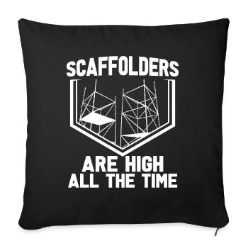 Gerüstbauer Geschenk Arbeit Beruf Bauarbeiter Job - Sofakissenbezug 45 x 45 cm - Schwarz - Vorne