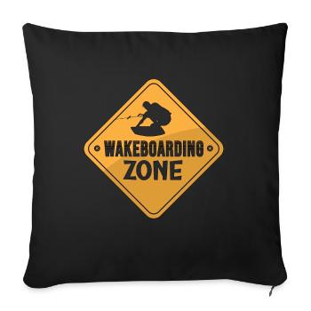 Wakeboarder Wakeboard Wakeboard Wakeing Cadeau - Housse de coussin décorative 45 x 45 cm - noir - Devant