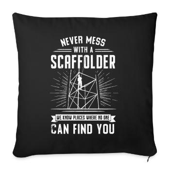 Gerüstbauer Geschenk Arbeit Beruf Bauarbeiter Job - Sofakissenbezug 45 x 45 cm - Schwarz - Vorne