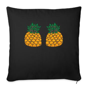 Ananas - Sofakissenbezug 45 x 45 cm - Schwarz - Vorne